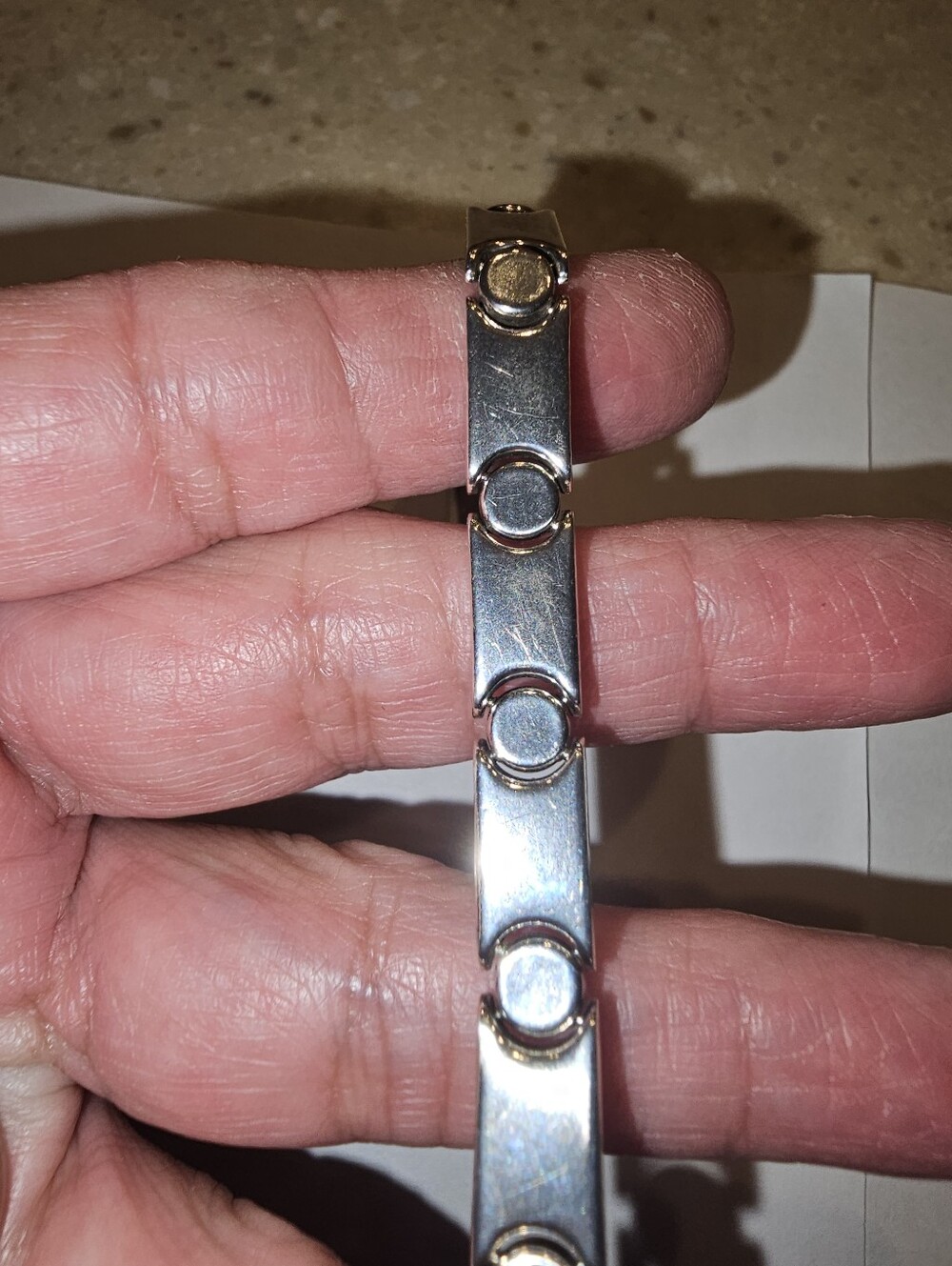 Vintage Italy 925 Sterling Silver Screw Link Panel Bracelet 8" • Tested